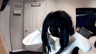 Miki & Celli Pt3! Masking inside kigurumi doll Celli, kigurumi zentai encased latex doll!
