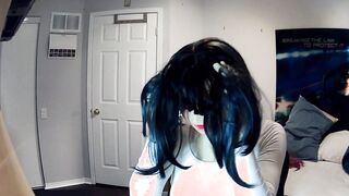 Miki & Celli Pt3! Masking inside kigurumi doll Celli, kigurumi zentai encased latex doll!