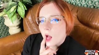 Lusty Professor Deep Throat College Girl Cock, Hard Nailed and Gets Cum