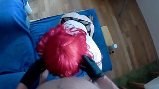 Sissy fistet with fellatio to the happy end