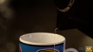 OLD4K. Bae cunt with mouth starts morning with babe coffee and sex