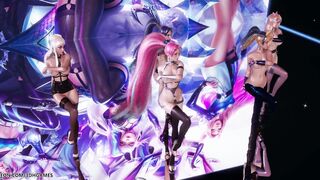 [MMD] T ara- Hot Love Kpop babe Nude Dance Ahri Akali Kaisa Evelynn Seraphine KDA 4K 60FPS