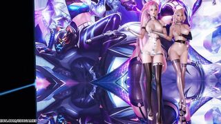 [MMD] T ara- Hot Love Kpop babe Nude Dance Ahri Akali Kaisa Evelynn Seraphine KDA 4K 60FPS