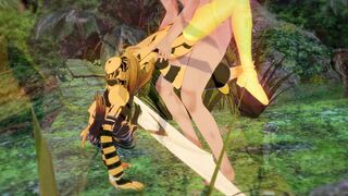 Anthro bee moans while she is getting creampied