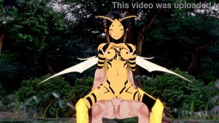 Anthro bee moans while she is getting creampied