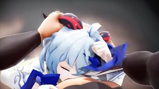 [MMD R-18] Genshin Impact oral sex cumshot Ganyu Irama 3d cartoon ntr nsfw