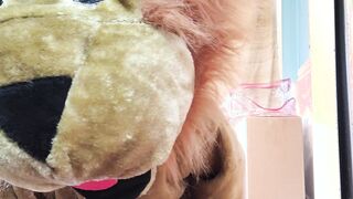 Squirting inside my Lion Mascot Suit