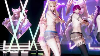 MMD Hello Venus -Wiggle Wiggle Striptease Ahri Akali Kaisa Evelynn Seraphine KDA
