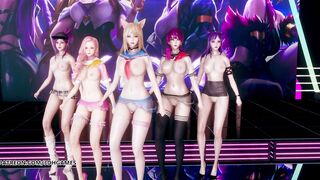 MMD Hello Venus -Wiggle Wiggle Striptease Ahri Akali Kaisa Evelynn Seraphine KDA