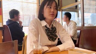 Japanese sluts into eighteen uniform gets her cunt fuck inside