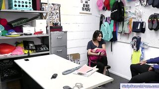 A teen shoplifter ass fucked by office