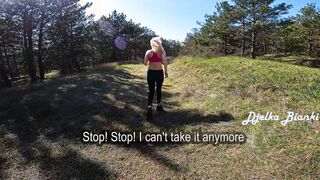 Outside fitness with Slutty cougar coach DjelkaBianki -running into the park and Passionate Outdoors Sex