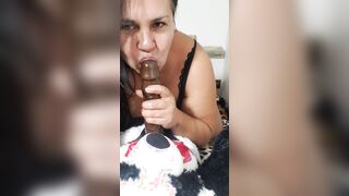My Teddy Bear big black cock Boned CUM into Mouth