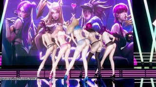 [MMD] Hello Venus -Wiggle Wiggle Nude Kpop Dance Ahri Akali Kaisa Evelynn Seraphine KDA