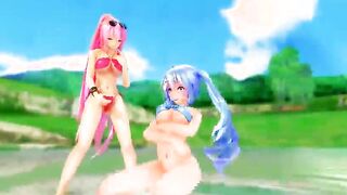 【SEX-MMD】Miku & Luka - Pondesuten (Yuri)【R-18】