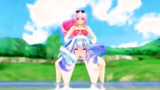 【SEX-MMD】Miku & Luka - Pondesuten (Yuri)【R-18】