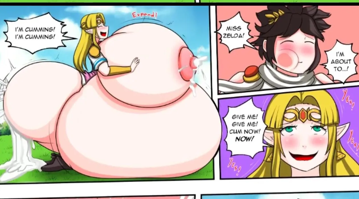 Huge Cock Toon Inflation - Zelda Milky Titted Growth - Expansion animated comic