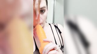 Fucking my toy inside fishnets