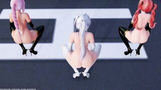 【MMD R-barely legal SEX DANCE】HAKU GODDESS LUKA TETO BABE PRETTY BOOTY WHITE SUIT BANG [BY] Orion DobleDosis