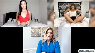 Stepmom masturbates with stepteen and gf