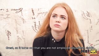 DEBT4k. Lucky guy can use red haired as a whore because