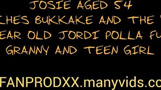 Old Josie watches porn bukkake and Milf's fucking boy
