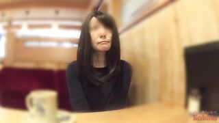 Cuckold fiance took off her panty into the cafe