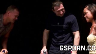 sexy eastern milf have hard anal by the garden guys