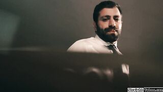 Boss fucks assistant at 1st day of work