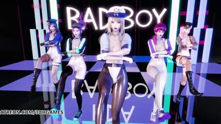 [MMD] RedVelvet - Bad Boy babe Nude Dance Ahri Akali Evelynn Kaisa League of Legends KDA