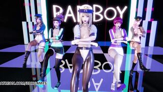 [MMD] RedVelvet - Bad Boy Goddess Striptease Ahri Akali Evelynn Kaisa League of Legends KDA