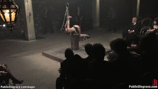 Outdoors bimbo inside inverted suspension