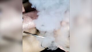 Close Up Erotic Slow Smoke Clouds Downing Huge Penis Must Watch for Fetishists
