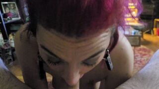Gagging on penis makes her throw up, but I don't mind!!