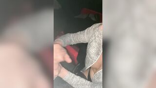 French Slutty Housewife Bukkake inside Porn Theater Part one