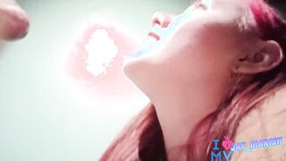 The unfaithful wifey blown the neighbors's penis inside the stairwell