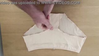 Her Moms Underwear got covered inside cum