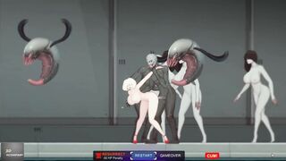 Blonde cunt with mouth getting banged by Aliens (Alien quest: evee)