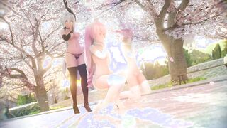 【MMD R-teens SEX DANCE】HAKU BABE LUKA TETO LACE DRESS EROTIC SOAK BUTT TOUGEN RENKA [BY] Orion DobleDosis