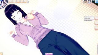 Hinata Hyuga offer you a titjob and fucks you inside the male toilet