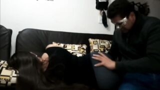 I FIND MY FRIEND INSIDE THE LIVING ROOM AND I POUNDED HER one-four