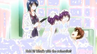Anime Cougar Doctor and two Nurse 18 inside Swimsuit taking care of a patient