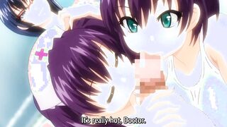 Anime Cougar Doctor and two Nurse 18 inside Swimsuit taking care of a patient