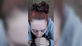 Get down on my knees at the park to suck daddy's penis