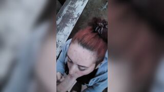 Get down on my knees at the park to suck daddy's penis
