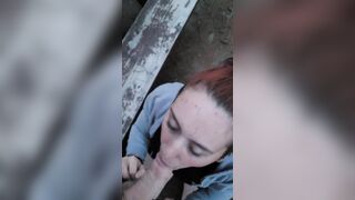 Get down on my knees at the park to suck daddy's penis