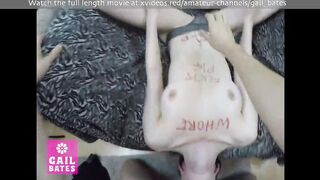 Worthless petite 19 year old nailed hole gets slapped about screwed into