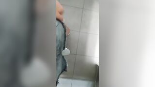 into outdoors toilet pee inside my pink tights