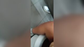 into outdoors toilet pee inside my pink tights