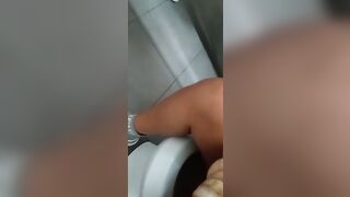 into outdoors toilet pee inside my pink tights
